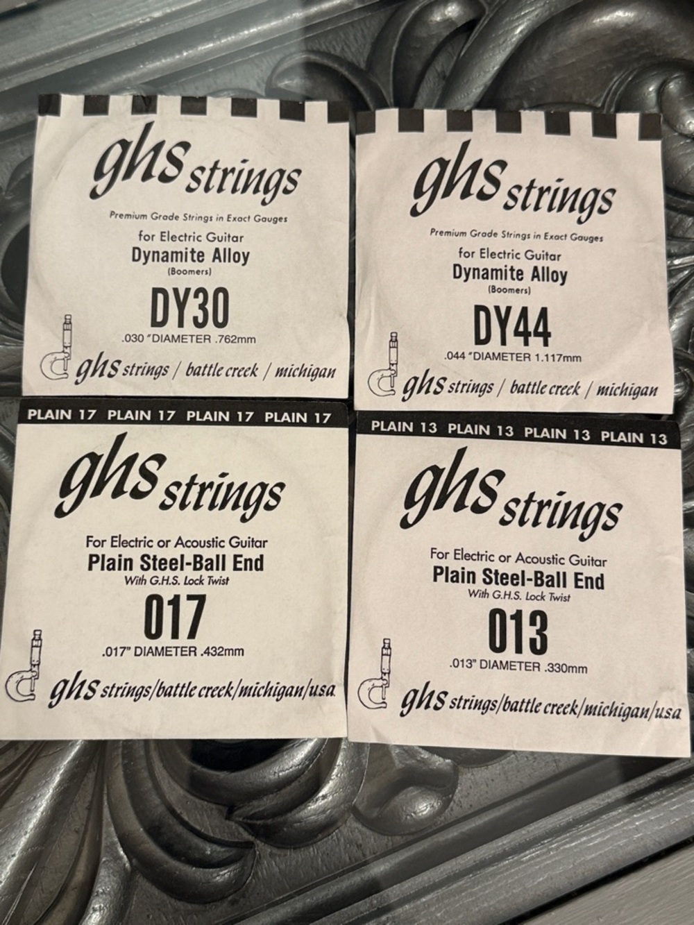 GHS Strings Electric Acoustic Guitar Set DY30 DY44 Alloy .017 .013 Plain Steel